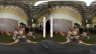 Naughty America - Sexy babes, Kyler Quinn, Paige Owens, & Whitney Wright, tag team a gym stud