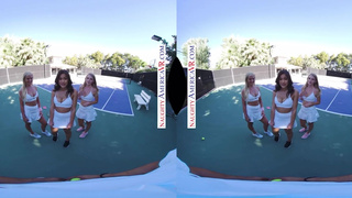 Naughty America Three hot girls play with your balls