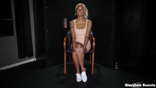 HOT Blonde BIMBO BARBIE Sucking Dick At The Gloryhole