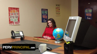 Step Mom In Sexy Lingerie Tiffany Fox Gags On Principal's Fat Cock In His Office - Perv Principal