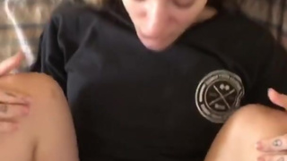 Waking up hot roommate until she cums hard on dick - POV