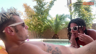 He Pulled My Bikini Off- We Got Naughty on the Pool Float and I Squirted Getting Fucked in the Pool