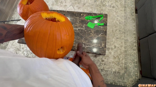 Sneaky step bro inserts his Dick in a Pumpkin & Me