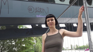 GERMAN SCOUT - Tall Skinny French Girl Delfine Dahlia Pickup and talk to Casting Fuck