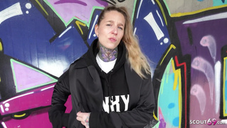 GERMAN SCOUT - Crazy German Tattoo Model Lisa Rocketcock Pickup for Casting Fuck