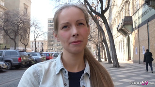 GERMAN SCOUT - CUTE TEEN KINUSKI TALK TO REAL LEG SHAKING ORGASM CASTING