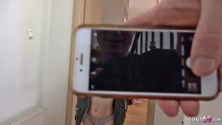 GERMAN SCOUT - CUTE COLLEGE SARA TALK TO FIRST ANAL AT STREET CASTING