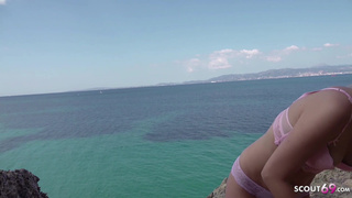 GERMAN SCOUT - Seduce Tourist Teen to Fuck at Holiday on Beach for Money