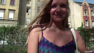 GERMAN SCOUT - Small Teen Lucette get First Anal Sex at real Public Casting