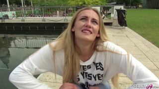 GERMAN SCOUT - SEDUCE VERY FLEXIBLE TEEN LINDA TO FUCK AND CUM INSIDE HER