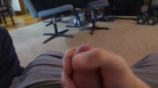 Jerk off while she plays Fortnite, cum on her hands while she keeps playing