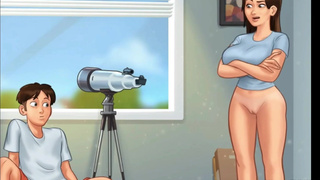 Summertime Saga Sex Scene- Girl next-door getting her pussy eating for the first time