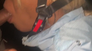 Suckin dick outside made her get face fucked