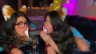 ASMR Two Girls EAR LICKING PRINCESS JASMINE COSPLAY ARCH - CORNELIUSTHECAT ASMR