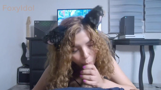 my girlfriend interrupts my video game night so she can play with my big cock!