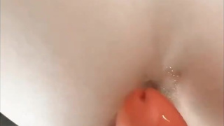 My twink boyfriend takes every inch of my giant strapon