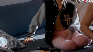 PornHub gave us a gift for our 50k subscribers! UNBOXING and a PEGGING session to reward him