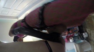 Sexy Petite Filipino teen pegs guy in sex swing with huge cock plus fist