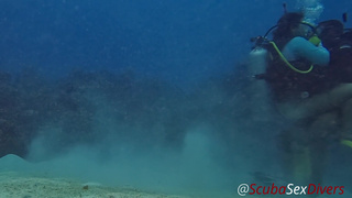 SCUBA Sex in a Miniskirt by a Beautiful Coral Reef