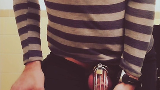 Leaking away after making a video for Miss Allie in hopes she might permit me an orgasm