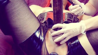 Pervert NURSE trains SISSY's ass with inflatable PLUG