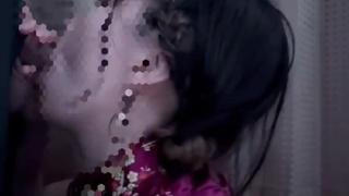 Female college student put on a Chinese dress and have a blowjob and cum in mouth