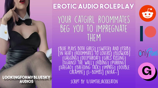 [Audio Roleplay] Adorable Catgirl Roommates Beg You to Impregnate Them!