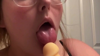 Naughty Violet Brunette Gives Jerk Off Instructions