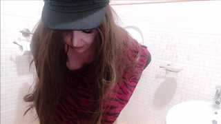 leaves the bathroom door open