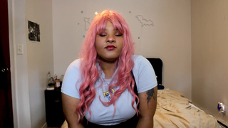 Ebony Schoolgirl JOI Over Zoom