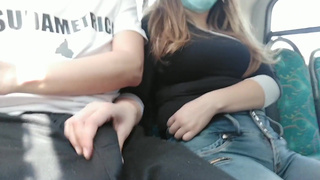 An unknown girl make me handjob on the bus. IN PUBLIC