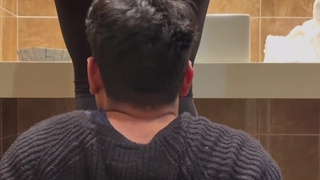 Facesitting while using my human chair in the bathroom