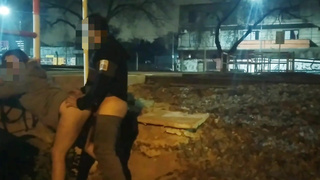 girl flashing naked in the street fucking in public voyeurs and caught by the police