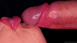 CLOSE UP: Rub your DICK on my TONGUE and CUM in MOUTH! Sensual Licking and Teasing the FRENULUM ASMR