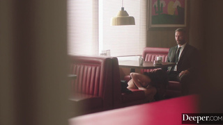 Deeper. Submissive Beauty Chanel Camryn Worships Her Dom's Cock In Restaurant