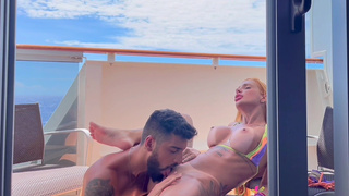 Fim de ano no Cruzeiro, fodemos a bordo na nossa varanda da cabine - Kevlyn Santos