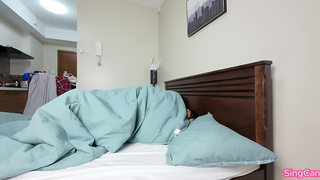 Pinay Ginising at kinantot ng Bf sa kumot 2024! (She enjoys fucking with a blanket on)-SingCan