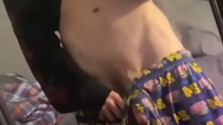 Fit emo boy plays with his 8 inch cock for you