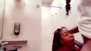 Truck Stop Blowjob - She Takes My Big Cock in the Bathroom