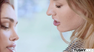 TUSHY Curvy Anal-Loving Besties Octokuro & Ivy Maddox Share A Thick Cock