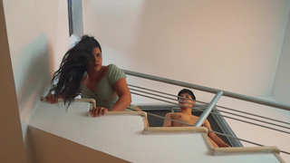 I FUCK MY MAID WHO GETS STUCK ON THE STAIRS