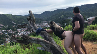 Colombian mature, arrives at the hill so my friend can fill her with milk