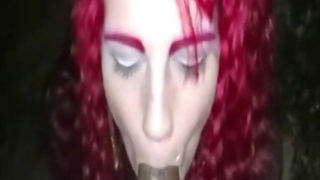 Interracial Blowjob in the Great Outdoors