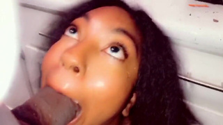 Small Ebony Gets Throat-Fucked by BBC for Slow Dinner