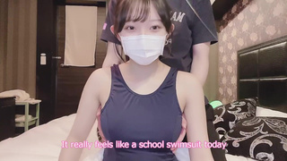 Cute 18 year old student gets dressed in school swimsuit and has sex Private Photography