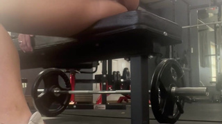 Horny fit gym babe makes you watch her public pussy dildo ride and squirt