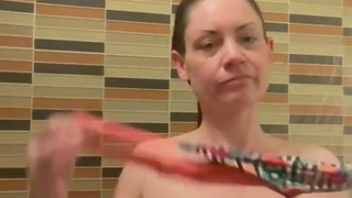 Rinsing off at the gym!