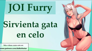 JOI Furry hentai. Sirvienta maid en celo.