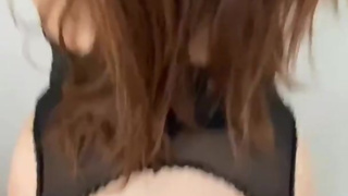 Her juicy ass in stockings jumps on my cock