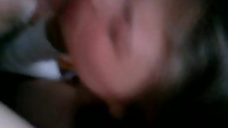 Cuckold husband's friend cumshot on wife face. Real and dirty. Amateur